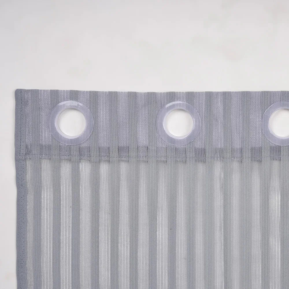 Kuber Industries Door Curtain Sheer Parda for Living Room Lining Net Gray Colour