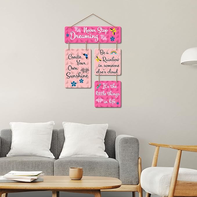 Artvibes Motivational Quote Decorative Wall Art Mdf Wooden Wall Hanger for Living Room