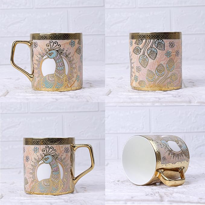 Femora Bone China Gloden Tea Cup | Crowned Gold | 160 Ml