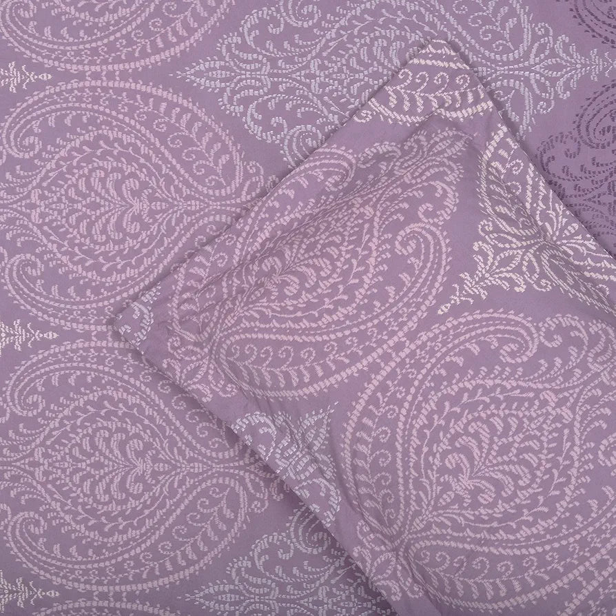 Cloth Fusion Glace Cotton Pillow Cover Set of 2 with Envelope Closure Soft Pillow Ogee Lavender
