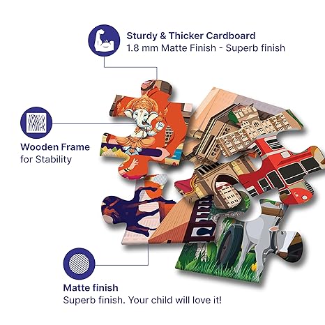 The Puzzl Co- Innovative Educational Jigsaw Puzzle for Kids 100 Pcs for Baby Learning Indian Culture