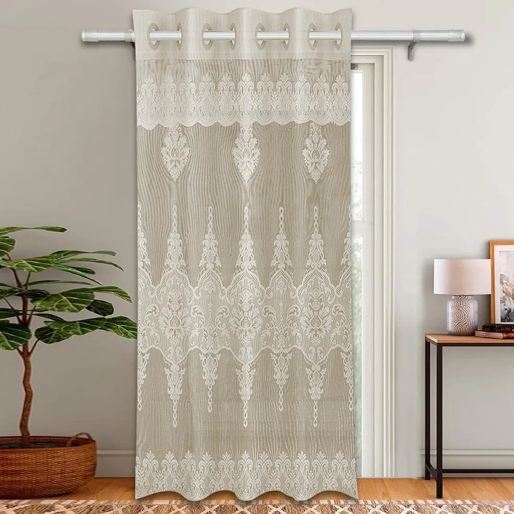 Kuber Industries Door Curtains Premium Drapes for Bedroom SY15ZZ Cream Colour