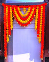 Artificial Fluffy Marigold Bandhanwar with Bell – 40 Inch Yellow Mango Flower Sign Of Beauty Bandanwar