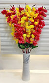 Artificial Flowers Bunch for Decoration Cherry Blossom Ideal for vase Without vase Yellow Maroon