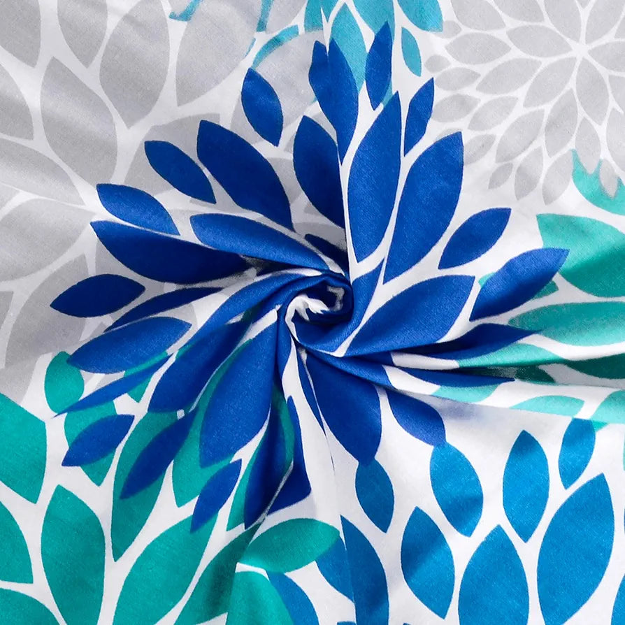 Divine Casa Floret 100% Cotton Single Kids Dohar 120 GSM Soft & Lightweight Throw Blanket Colour Blue Aqua