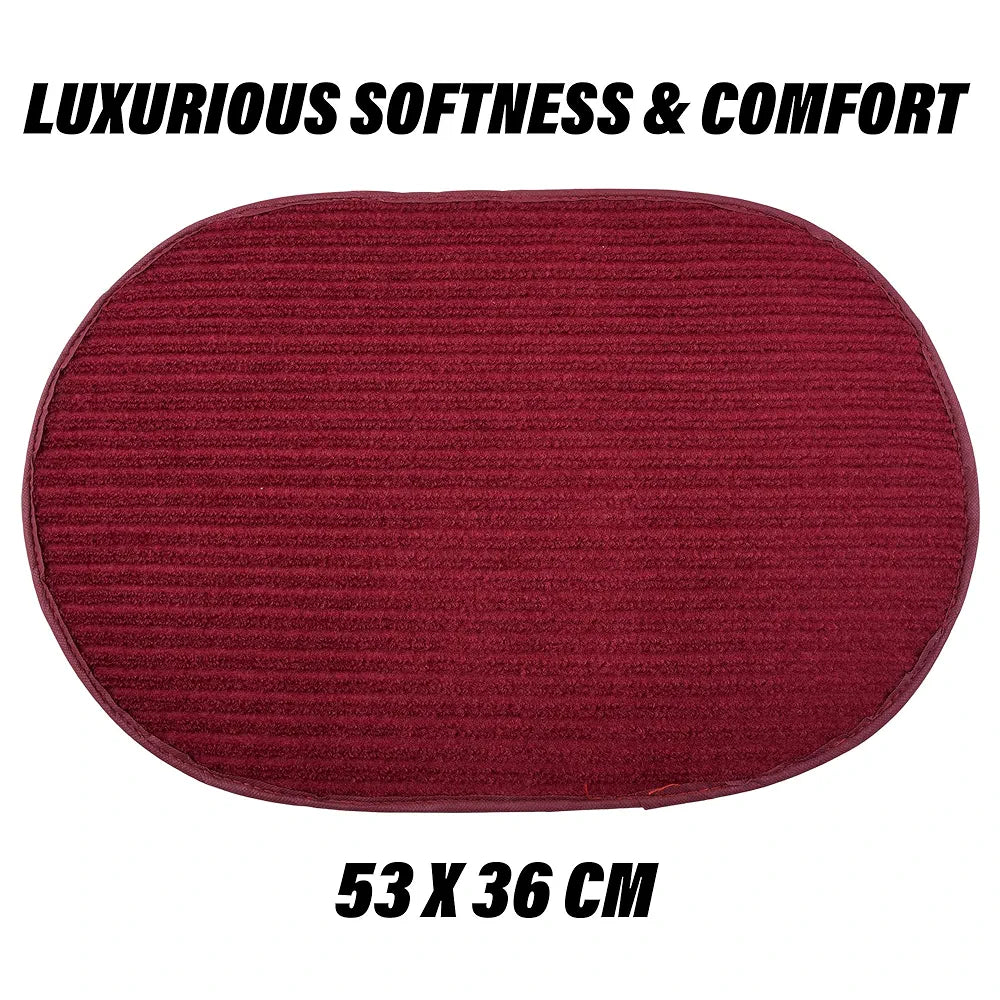Kuber Industries Door Mat Oval Shape Door Mat Door Entrance Mat Colour Maroon