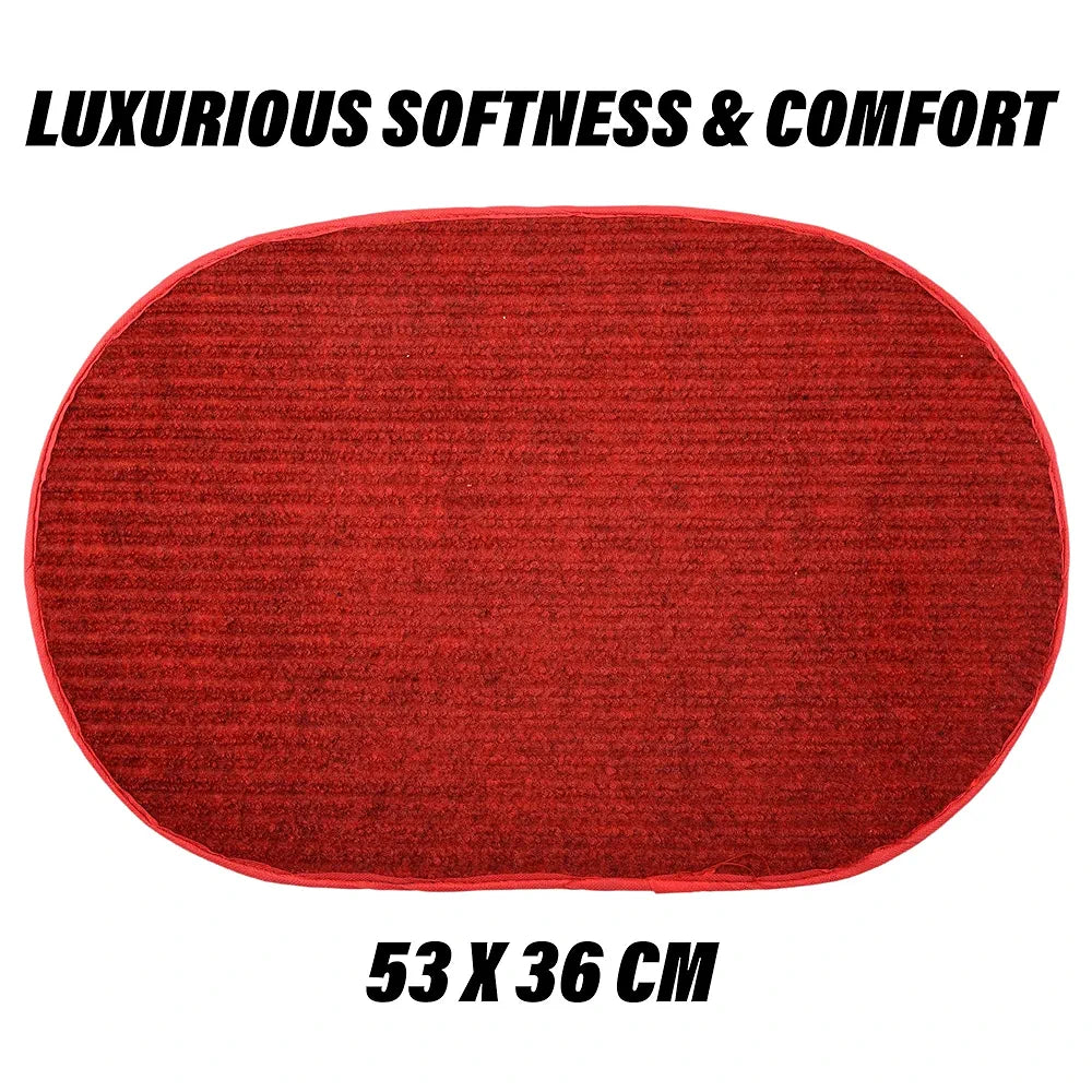 Kuber Industries Door Mat Oval Shape Door Mat Door Colour Red