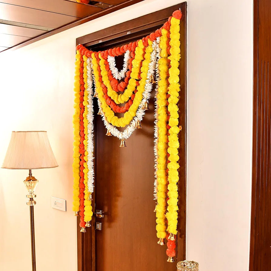 Toran for Main Door Entrance Fluffy Flower Toran Bandhanwar Toran 42 Inch Length Type 4