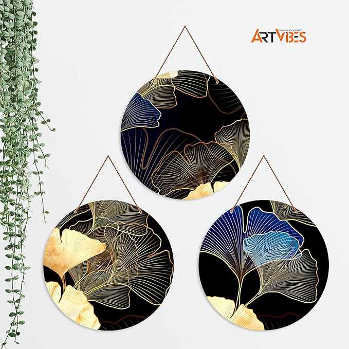 Artvibes Flower Art Wooden Wall Hanger for Room Decor