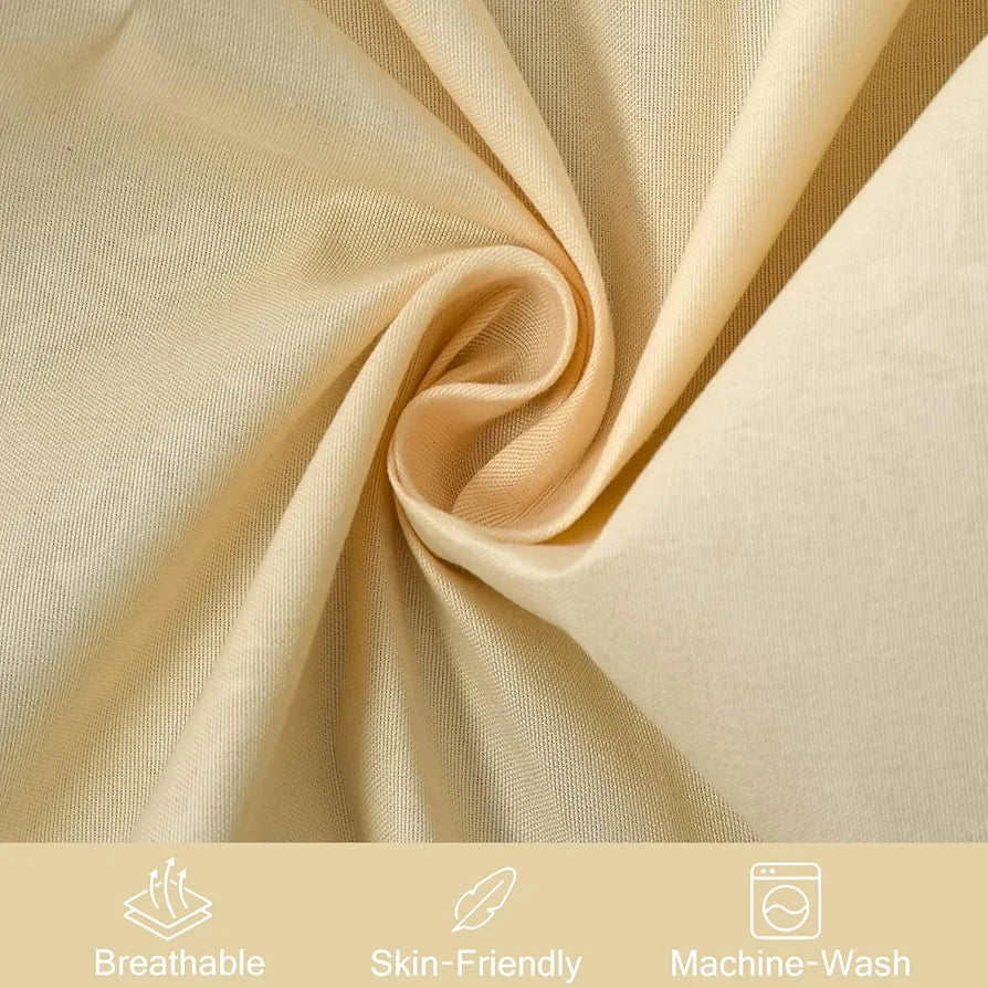 Fresh From Loom Rotary Printed King Size Double Bedsheet Microfiber Bed Sheets With 2 Pillow Covers 144 TC Light Beige Damas