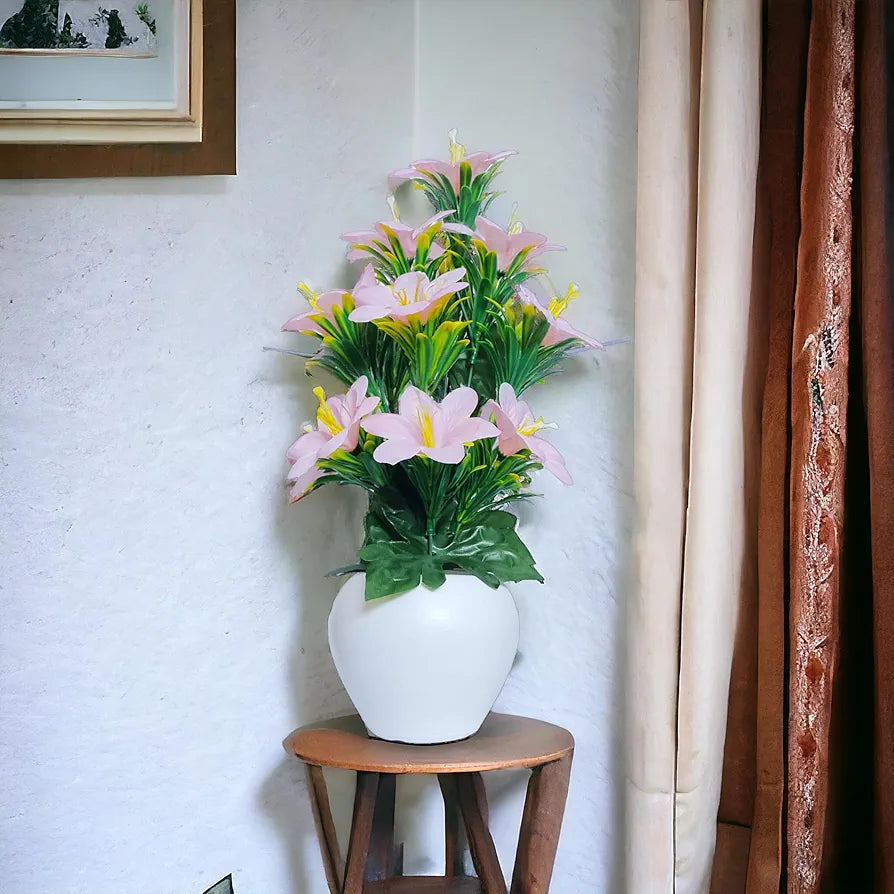 Artificial Plants for Home Decor Showcase Plants Flowers with Pot Fake Plant Pink