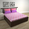 Divine Casa 144 TC Pure Cotton Double Bedsheet with 2 Pillow Covers Floral Paisley Colour Lavender Pink
