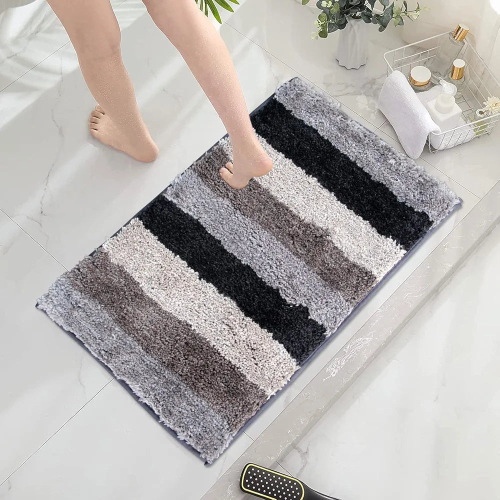 Luxe Home International Rectangular Bathmat 2500 Gsm Microfiber Anti Skid Slip Water Absorbent Machine Wash Colour Shadow 45Cm X 75Cm