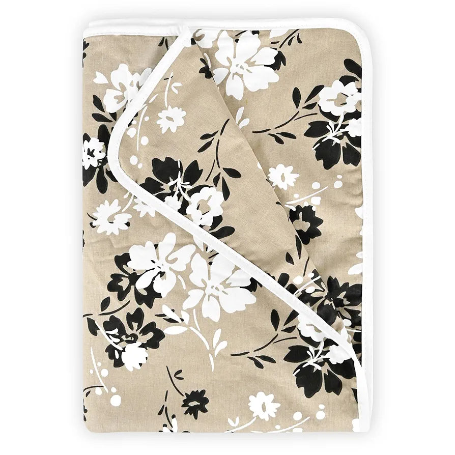 Divine Casa Floret 100% Cotton Single Kids Dohar 120 GSM Soft & Lightweight Throw Blanket Cozy & Breathable Bedding Colour Ivory Sunflowers