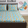 Divine Casa Floret 100% Cotton Double Fitted Bedsheet 144 TC Colour Wildflower Charm