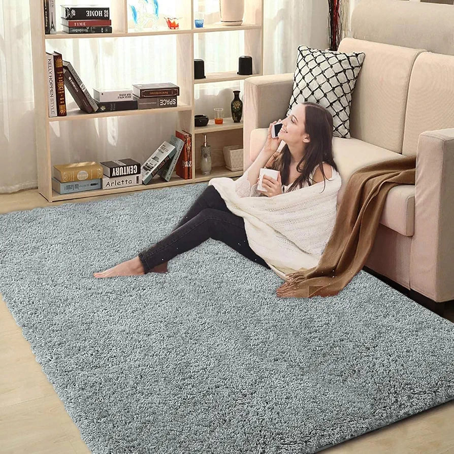 Luxe Home International Carpet Super Soft Anti Slip Vegas Rectangular Rugs 3X5 Feet Colour Silver