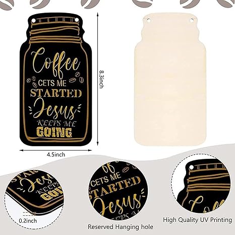 Angel Infinite Coffee Sign Mason Jar Wall Hanging Plaque Wall Hanger For Home decor Wall Art