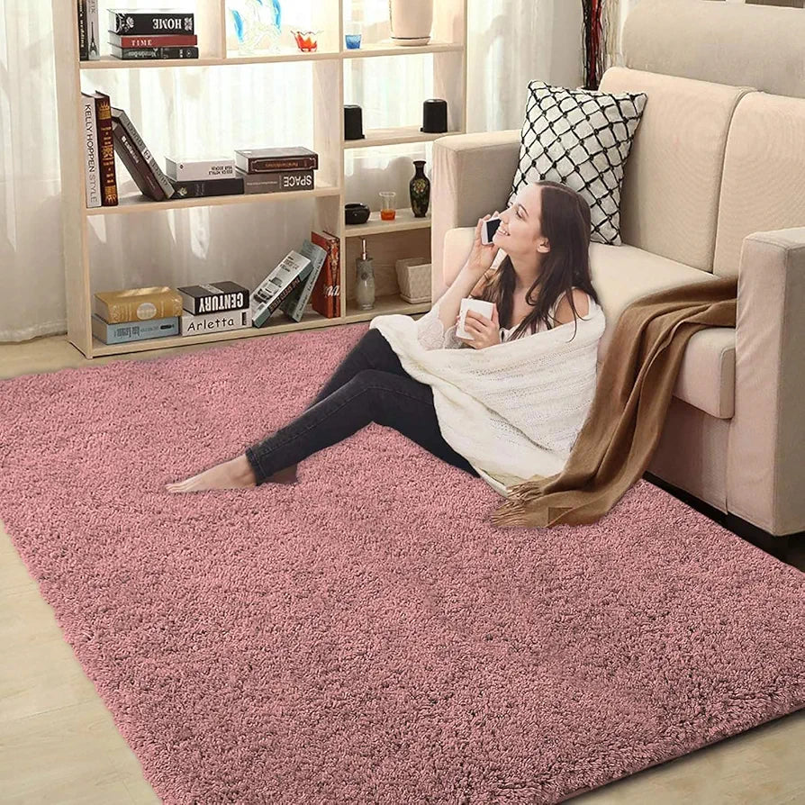 Luxe Home International Carpet Super Soft Anti Slip Vegas Rectangular Rugs 3X5 Feet Colour Fuscia