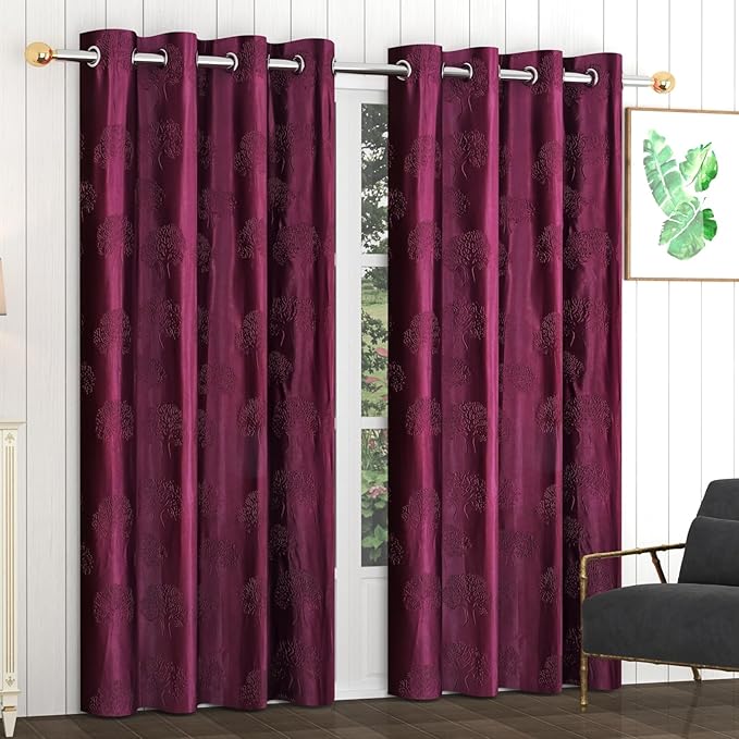 Fresh From Loom Curtains For Door 7 Feet Long Door Window Curtain Premium Polyester Punch Parda