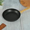 Femora Foged Die Cast Aluminium Non Stick 24 Cm Frypan With Wood Finish Handle | Granite Finish | Induction & Gas Ready