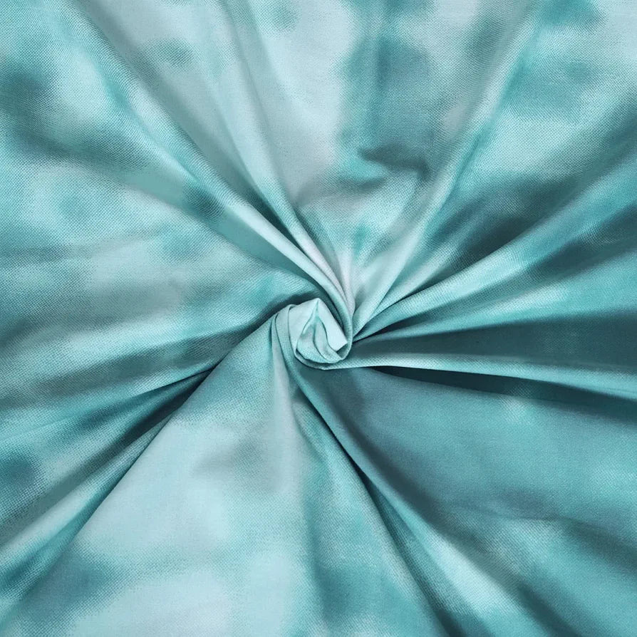 Cloth Fusion Glace Cotton Patchwork Pillow Cover Set of 2 with Envelope Closure Soft Pillow 200 TC Tie-Dye Blue