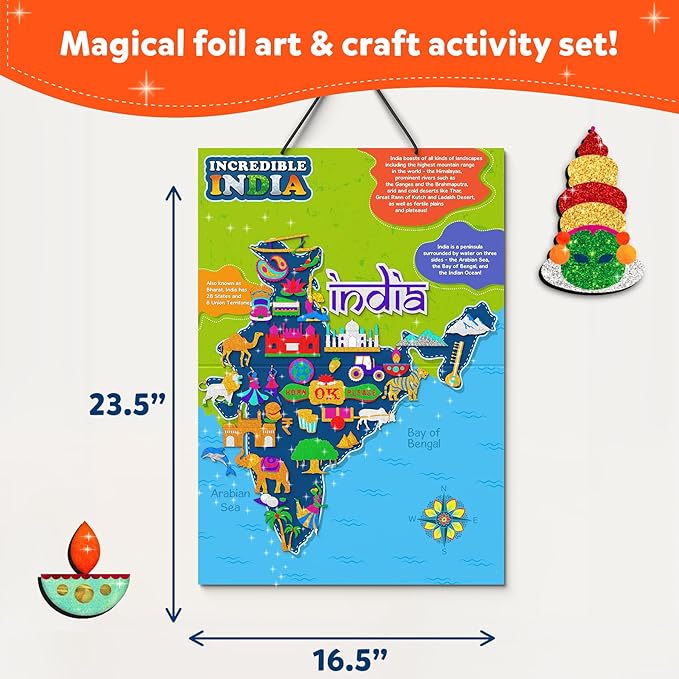 Skillmatics Art & Craft Activity Foil Fun Incredible India No Mess Art for Kids