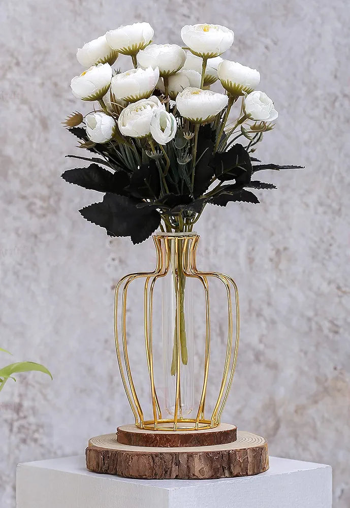 2 Pcs Artificial Rose Flower Sticks White