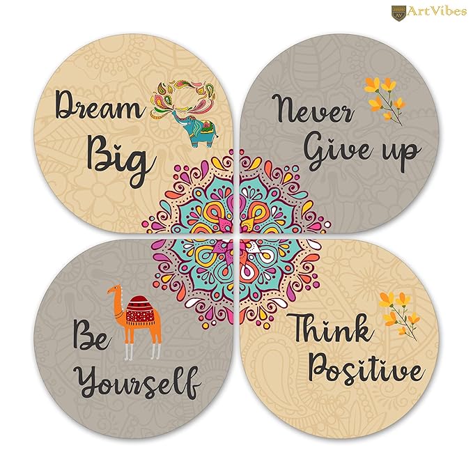 Artvibes Dream Big Quotes Wooden Wall Hanging for Home Decor | Modern Artworks Wall Decor Items