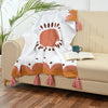 Sashaa World Printed Cotton Throw Colour Orange and Natural