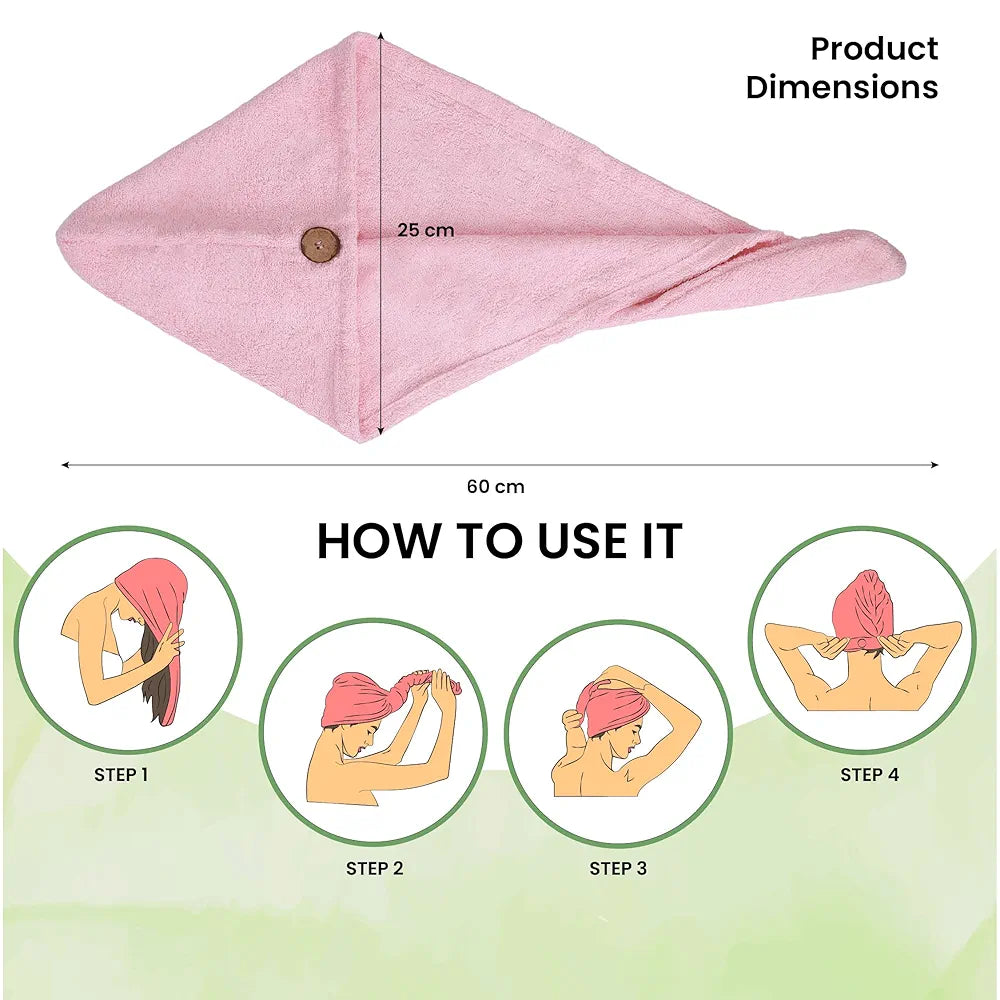 Mush Bamboo Hair Towel Ultra Soft Absorbent & Anti Microbial Hair Wrap