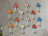 Plastic Artificial Flowers And Leaves Decoration Pack of 12 - Multicolour Flowers