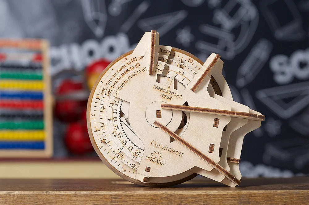 UGEARS STEM Lab Math Series - Curvimeter - Unique Educational and Engineering 3D Puzzles with App | DIY Mechanical Science Kit for Self Assembly | Creative 3D Wooden Puzzles for Adults and Children