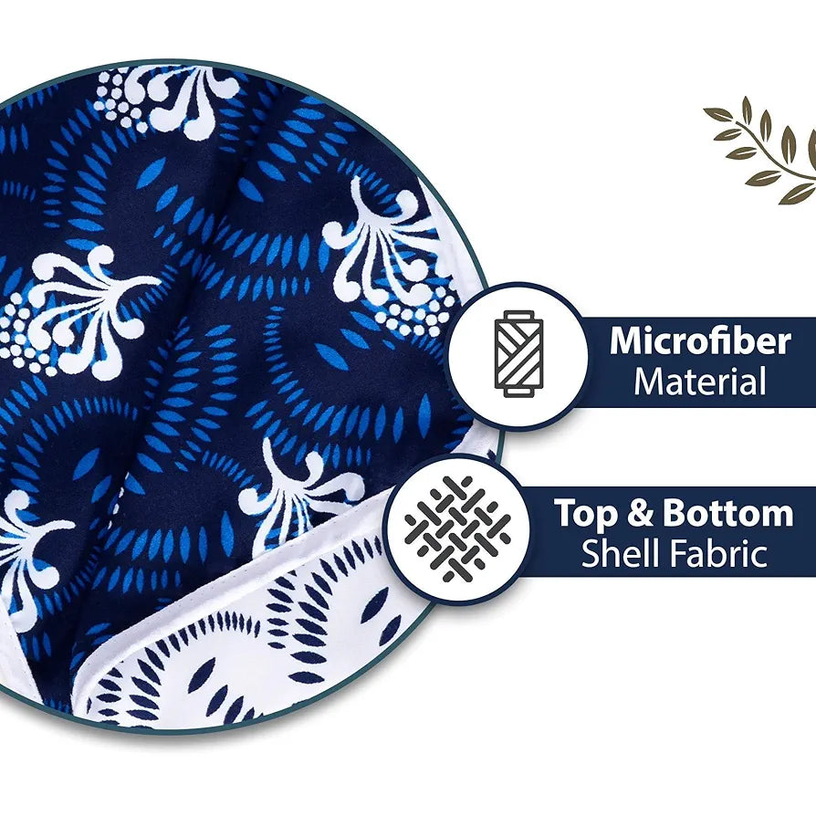 Divine Casa 120 GSM Microfiber Single Kids Dohar Soft & Lightweight Throw Blanket Floral Pattern Colour Medieval Blue & White