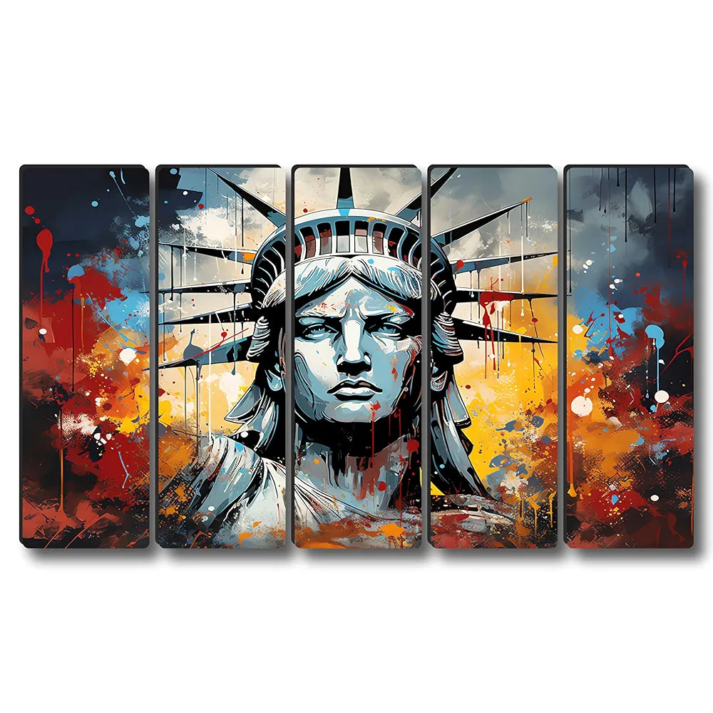 Livin'luxe Multiple Frames Horizontal liberty statue Wall Painting  XL35312