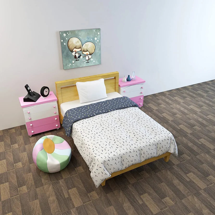 Divine Casa 120 GSM Microfiber Reversible Kids Single Bed Comforter Ultra-Soft Toddler Blanket Colour Navy Blue