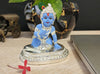 Gold Art India Ceramic Krishna Idol Standing Krishna Playing Basuri Flute Kanah JI Silver and Blue