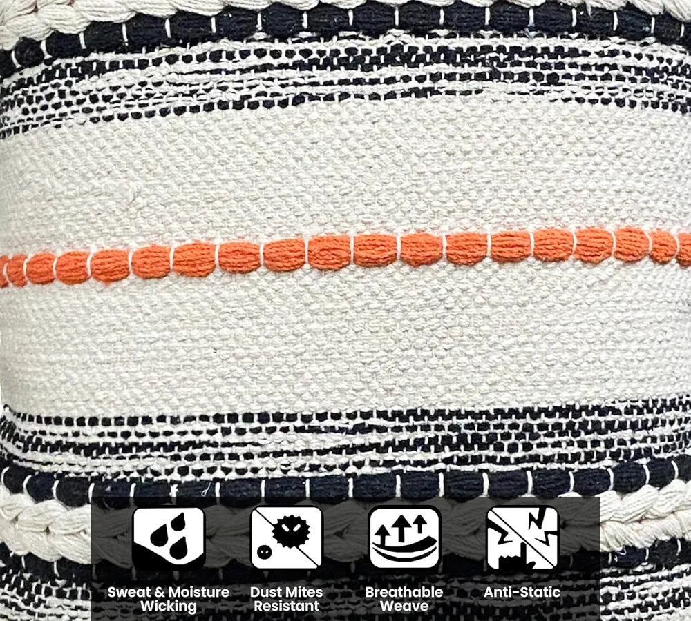 Sajavat Home Cotton Cushion Cover Colour Beige & Orange