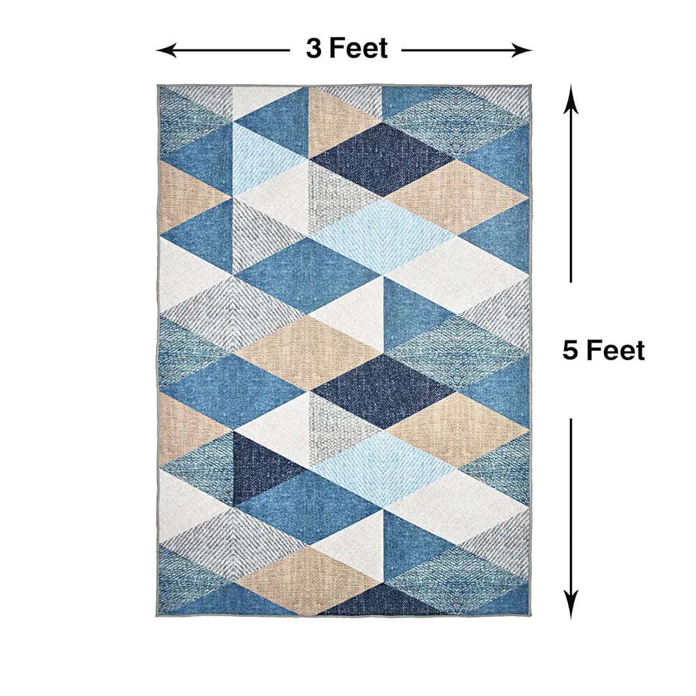 Ishro Home 3d Printed Bedside Runner Carpet Anti Skid For Home kitchen Colour Crystals