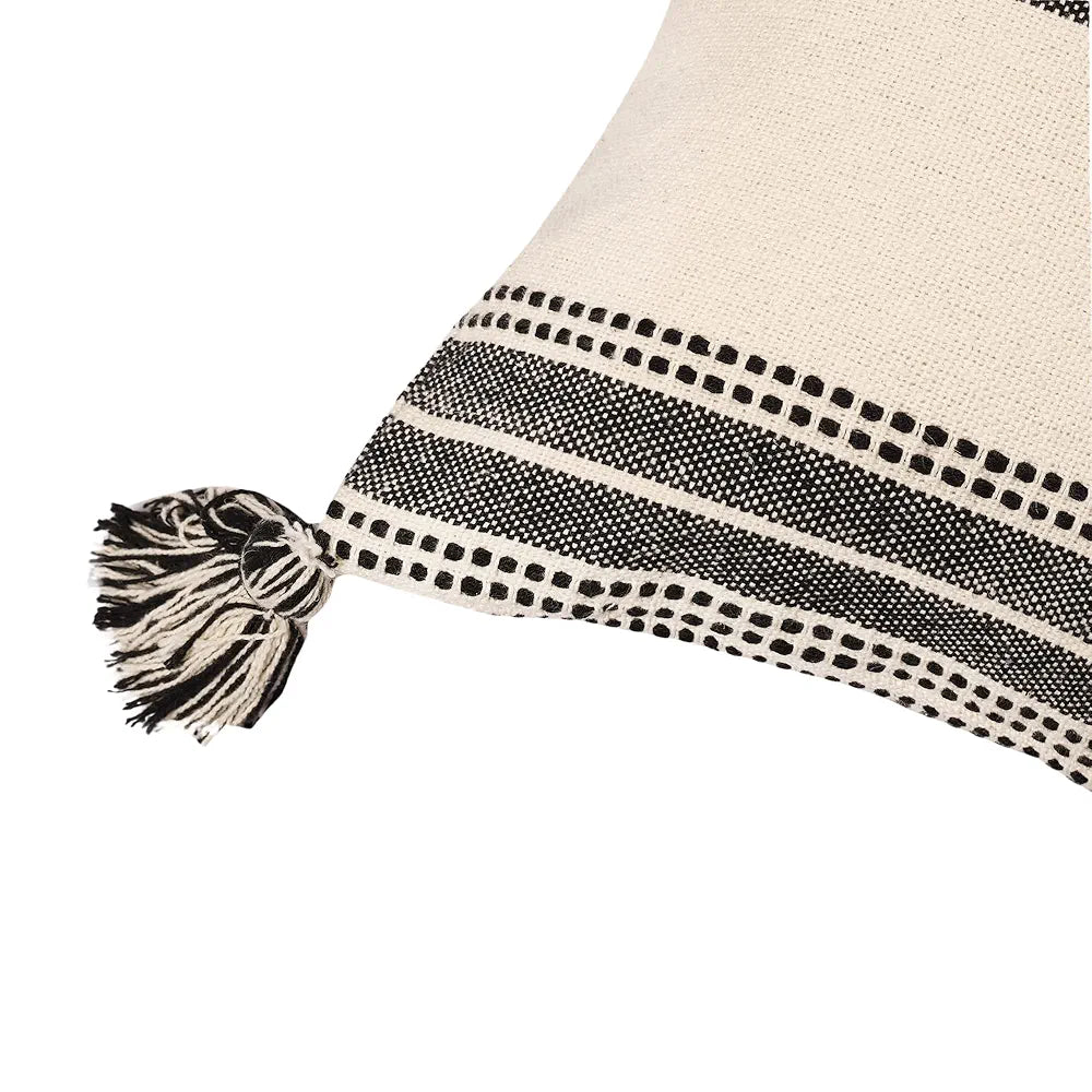 Sashaa World Colour Natural & Black Striped Cushion Cover