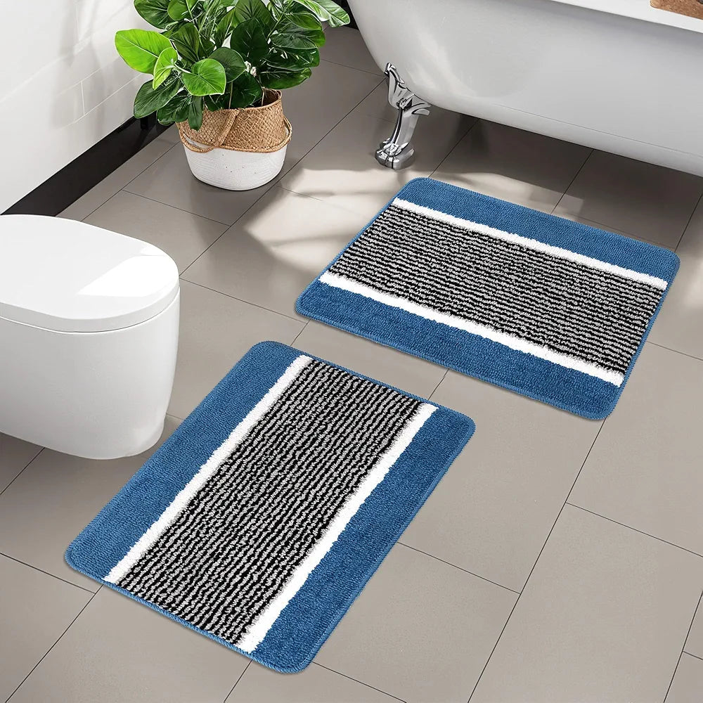 Kuber Industries Anti-Skid Water-Absorbent Door Mats for Home Micro Wings Lining Sky Blue