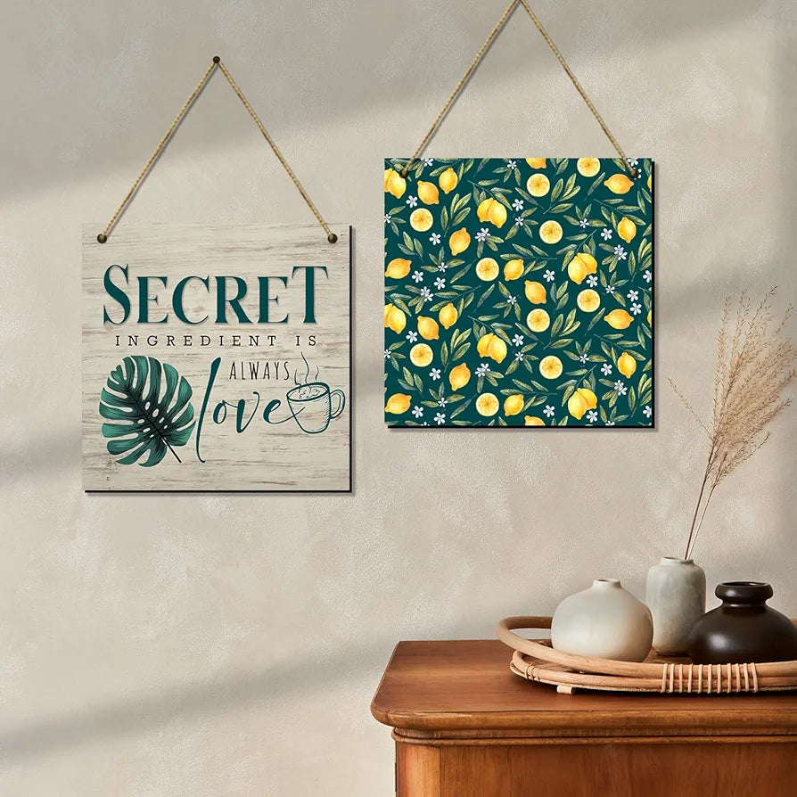 Kotart Secret Ingredient Kitchen Quotes Wooden Wall Art Hanging for Bar Restaurant Kitchen Dining Area