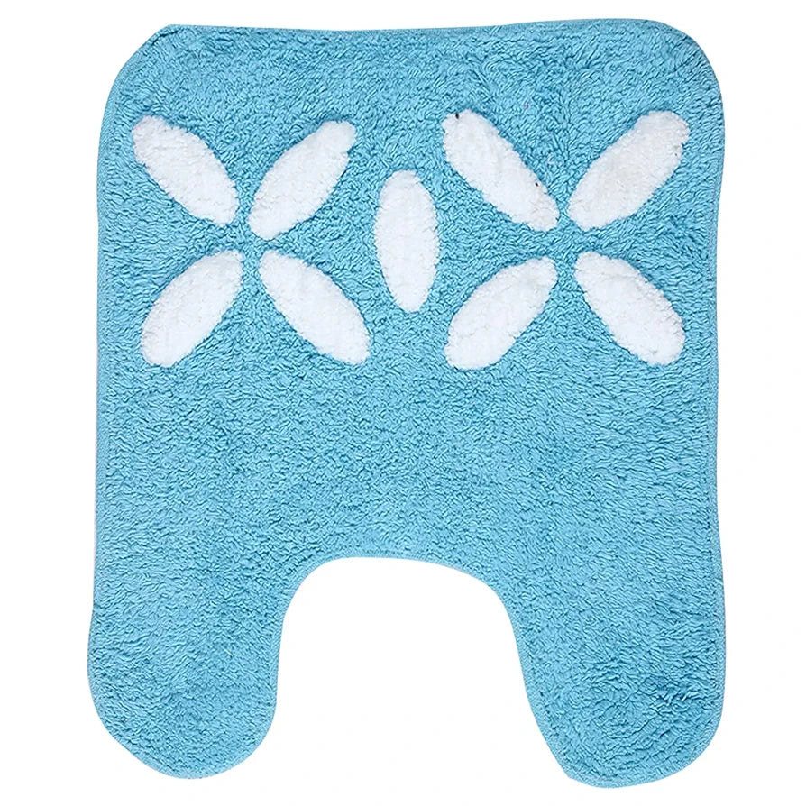 Saral Home Cotton Bathmat with Contour mat Colour Turquoise