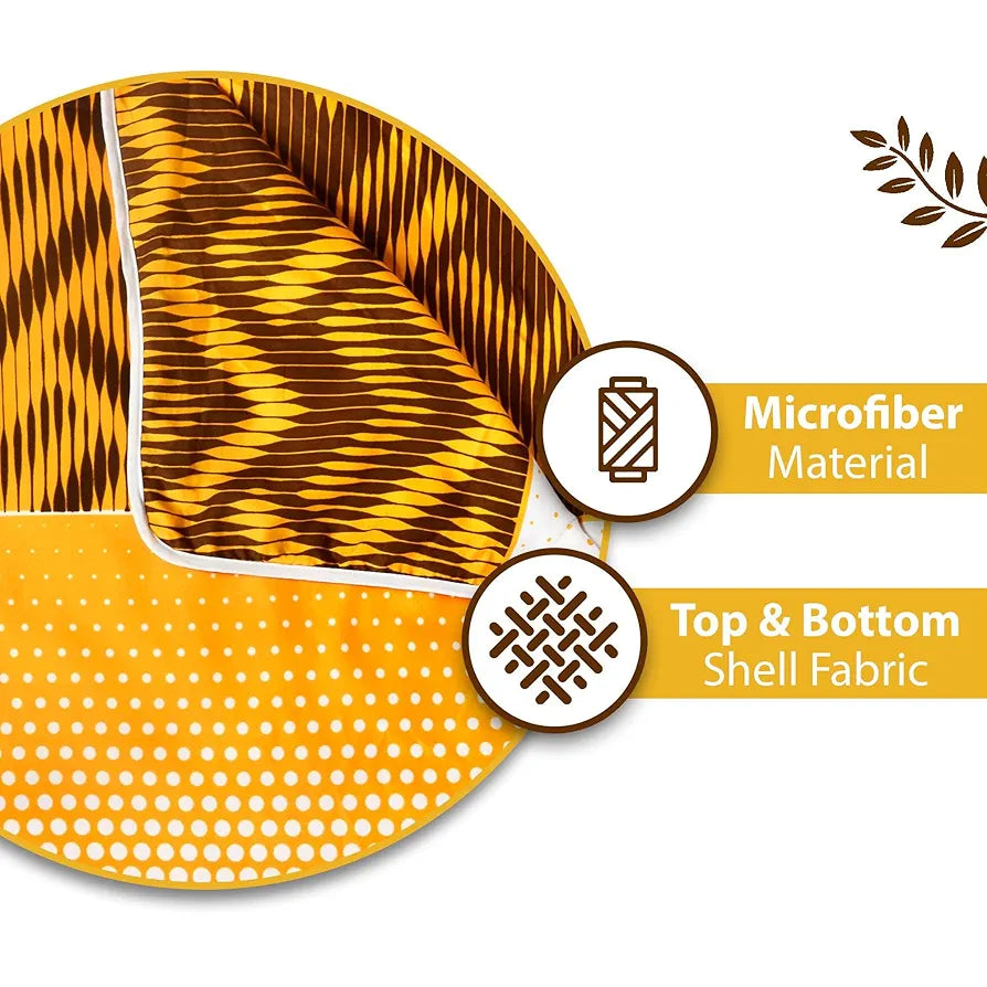 Divine Casa 120 GSM Microfiber Double Dohar Soft & Lightweight Throw Blanket Chevron Pattern Colour Orange Chevron