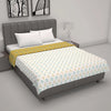 Divine Casa 120 GSM Cotton Reversible Dohar Single Bed Size Jaipuri Abstract Printed Cotton Blanket TC - 120 Colour Warm Olive and White