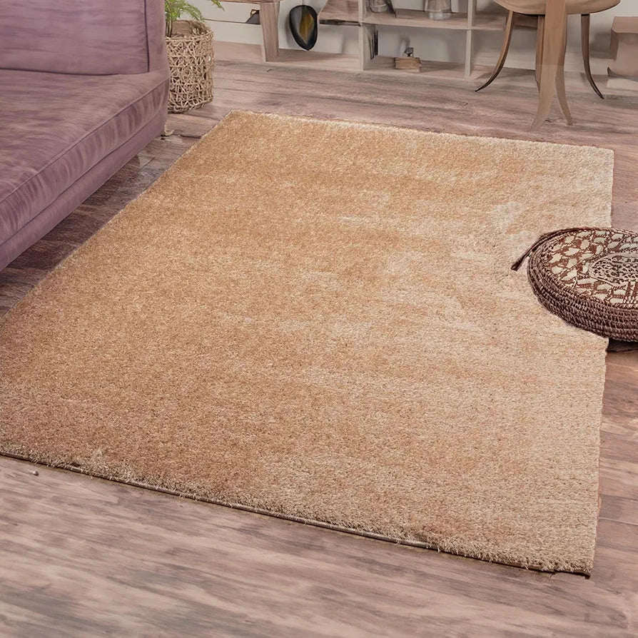 Ishro Home Premium Fuzzy Shag Carpet For Hall Rugs For Living Room Carpets For Living Room Colour Elegant Beige 5x7 Fts