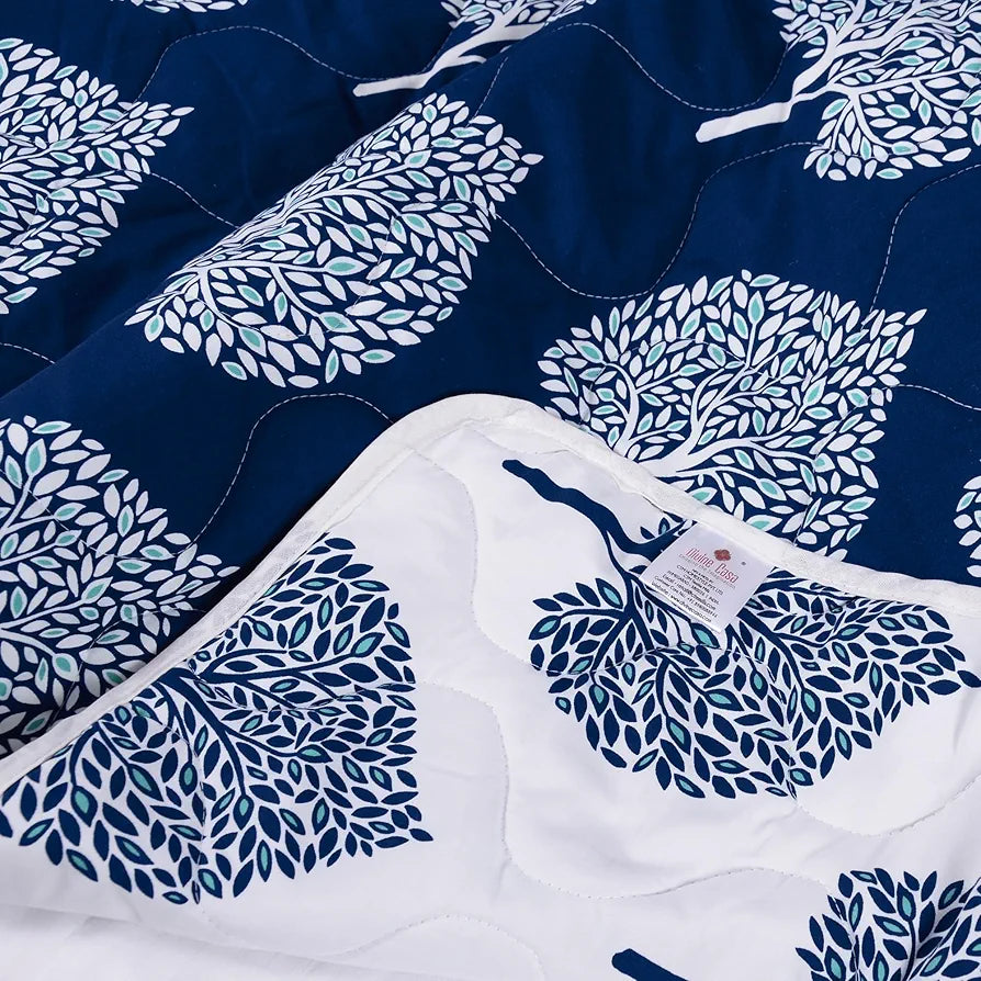 Divine Casa Microfibre Quilt AC Blanket 120 GSM All Season Reversible Double Bed Size Comforter Colour Medieval Blue