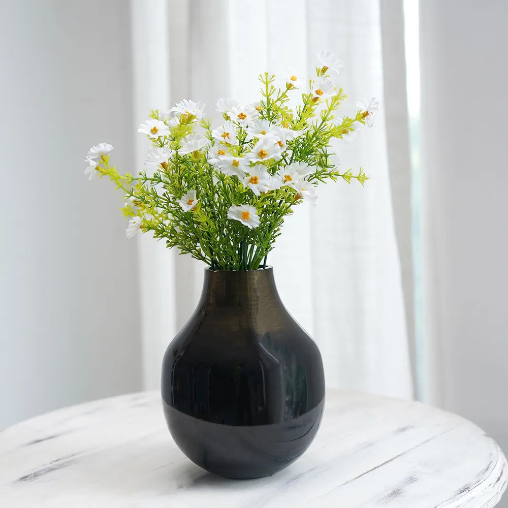 Behoma Metal Flower Vase Brass Colour Small Flowers not Included
