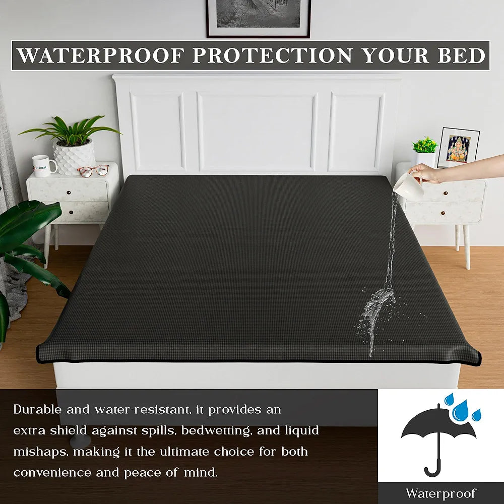 Kuber Industries PVC Mattress Protector Baby Bedsheet Waterproof Double Bedsheet Grey