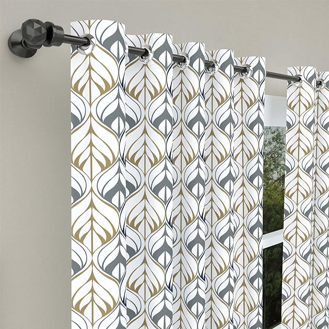 Haus & kinder Cotton Curtains Set of 2 for Bedroom Window Door Curtains (5ft x 5ft) | Colour Aurora