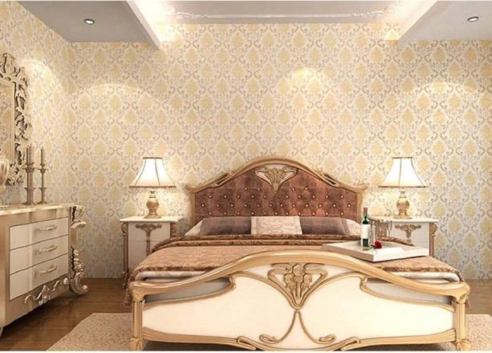 Jaamso Royals Golden Damask Hall Wallpaper for Walls 200CM X 45CM